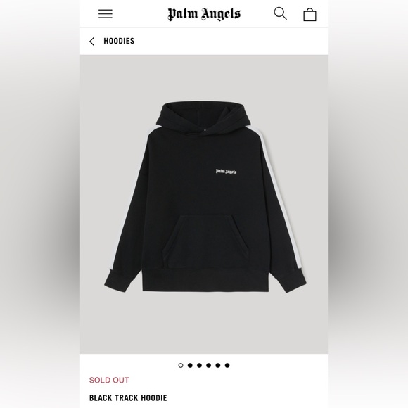 NWT Men’s Size Small Palm Angels Track Hoodie 100% Cotton In Black & White Color - Picture 5 of 17